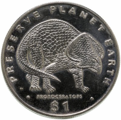 купить Либерия 1 доллар (dollar) 1993 Protoceratops (протоцератопсы)