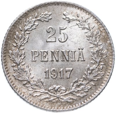 купить 25 пенни (pennia) 1917 S гербовый орёл без корон