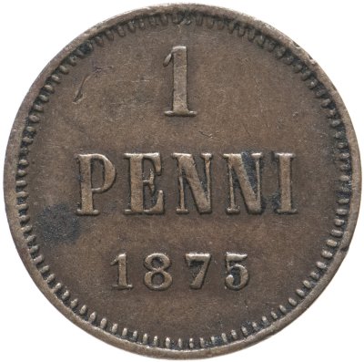 купить 1 пенни (penny) 1875