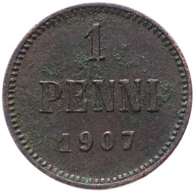 купить 1 пенни (penny) 1907, монета для Финляндии