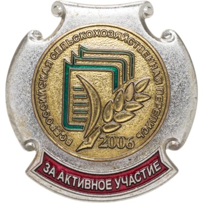 купить Памятный знак участника Всероссийской сельскохозяйственной переписи 2006 "За активное участие", Россия, 2000-е гг.