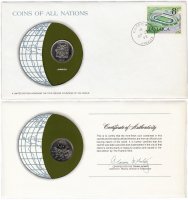 купить Серия «Монеты всех стран мира» - Ямайка 10 центов (cents) 1979 (монета и 1 марка в конверте)