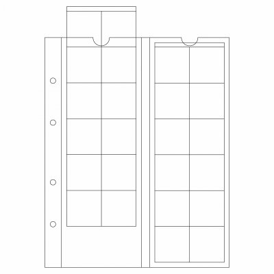 купить Лист Leuchtturm (Германия) формата Optima (200х250 мм) M24 на 24 ячейки для монет до 34мм, 319236