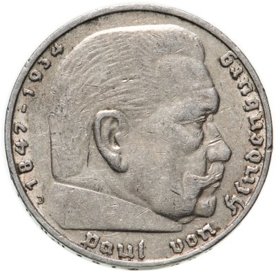 купить Германия, Третий рейх 5 рейхсмарок (reichsmark) 1936 Орел без свастики, двор D - Бавария