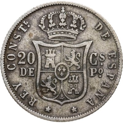 купить Филиппины (Испанская колония) 20 сентимо 1880-1885, случайный год