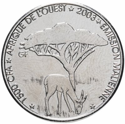 купить Мали 1500 франков (francs) 2003 "Газель"