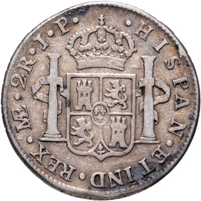 купить Перу 2 реала 1808 Карл IV