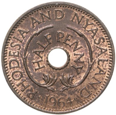 купить Родезия и Ньясаленд 1/2 пенни (penny) 1964