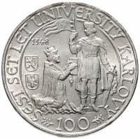 купить Чехословакия 100 крон 1948 "600 лет Карлову университету"