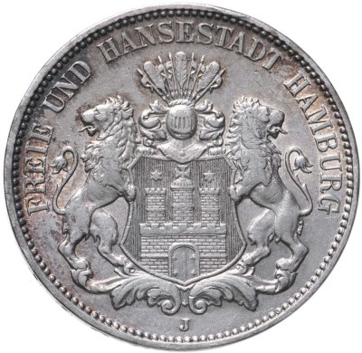 купить Германская империя, Гамбург 3 марки (mark) 1908