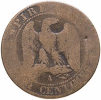 купить Франция 5 сантимов (centimes) 1854 А