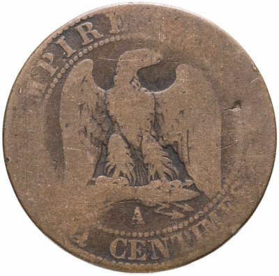 купить Франция 5 сантимов (centimes) 1854 А