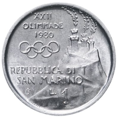купить Сан-Марино 1 лира 1980 "XXII летние Олимпийские Игры, Москва 1980"