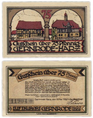 купить Германия (Саксония: Гернроде) 75 пфеннигов 1921