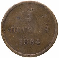 купить Гернси 4 дубля (doubles) 1864