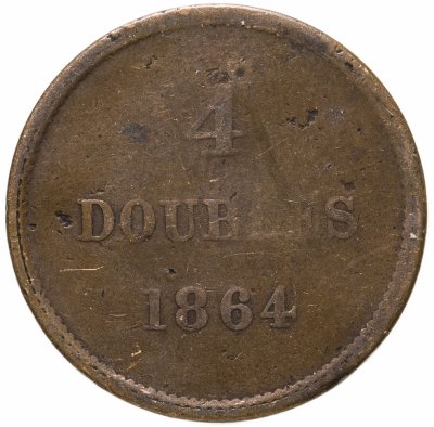 купить Гернси 4 дубля (doubles) 1864