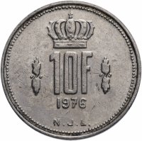 Купить Люксембург 10 франков 1976