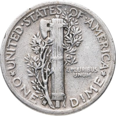 купить США 1 дайм (10 центов) 1943 "Mercury Dime", знак монетного двора "S" - Сан-Франциско