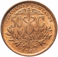 купить Боливия 50 сентаво 1942