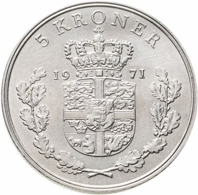купить Дания 5 крон (kroner) 1971