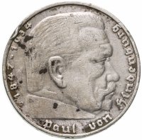 купить Германия Третий рейх 5 рейхсмарок (reichsmark) 1939 Гинденбург