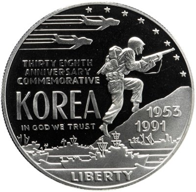 купить США 1 доллар (dollar) 1991 P Proof "38 лет Корейской войне"