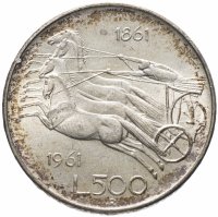 купить Италия 500 лир 1961 "100 лет со дня объединения Италии"