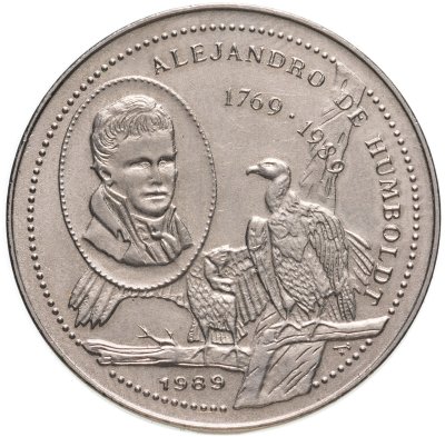 купить Куба 1 песо (peso) 1989 220 лет со дня рождения Александра фон Гумбольдта