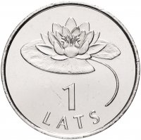 Купить Латвия 1 лат 2008 "Кувшинка"