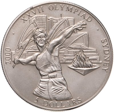 купить Либерия 5 долларов (dollars) 2000 "XXVII летние Олимпийские Игры, Сидней 2000"