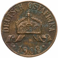 купить Германская Восточная Африка 1 геллер 1908 "J"