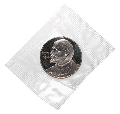 купить 1 рубль 1985 Proof "115-летие со дня рождения В. И. Ленина" (Новодел) в запайке