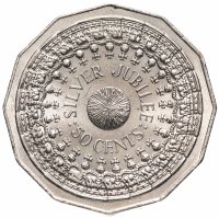 купить Австралия 50 центов (cents) 1977 "25-я годовщина вступления на престол королевы Елизаветы II"