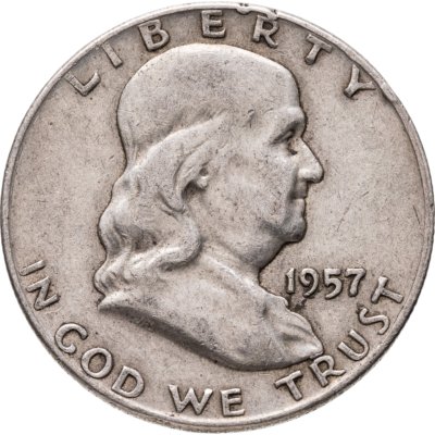 купить США 50 центов (1/2 доллара, half dollar) 1957 D Franklin Half Dollar знак монетного двора: "D" - Денвер