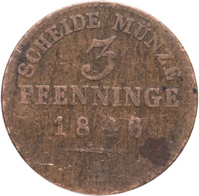 купить Пруссия 3 пфеннига (pfenninge) 1846