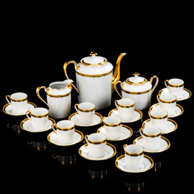 купить Кофейный сервиз в стиле Ампир на 12 персон, "limoges", фарфор, крытье, золочение, Франция, 1950-1980 гг.