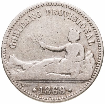 купить Испания 1 песета (peseta) 1869 GOBIERNO PROVISIONNAL