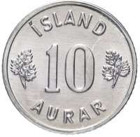 купить Исландия 10 эйре (aurar) 1971