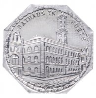 купить Германия, Нюрнберг 20 пфеннигов 1921 "Ратуша в Фюрте" (трамвайный жетон)