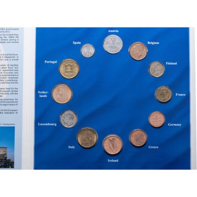 купить Набор монет стран Еврозоны до введения евро: 12 монет 1988 - 2001, в буклете