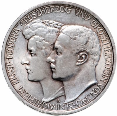 купить Германская империя 3 марки (mark) 1910 Свадьба Вильгельма и Феодоры