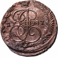 купить 5 копеек 1787 ЕМ орёл 1780-1787, старого образца, реверс: вензель и корона меньше