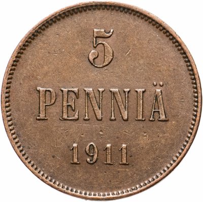 купить 5 пенни (pennia) 1911, монета для Финляндии