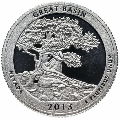 купить США 25 центов (квотер, 1/4 доллара, quarter dollar) 2013 S Proof Национальный парк Грейт-Бейсин