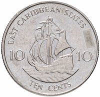 купить Восточные Карибы 10 центов (cents) 2002-2007, случайная дата