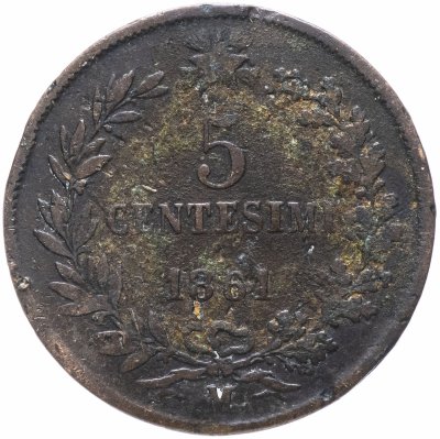 купить Италия 5 чентезимо 1861 M
