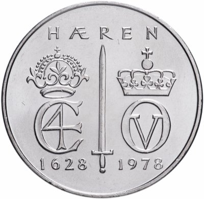 купить Норвегия 5 крон 1978 "350 лет норвежской армии"
