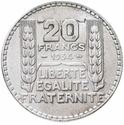 купить Франция 20 франков (francs) 1934