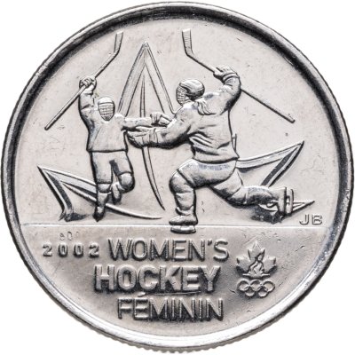 купить Канада 25 центов (cents) 2009 "Победа женской сборной по хоккею на олимпиаде Солт-Лейк-Сити 2002"