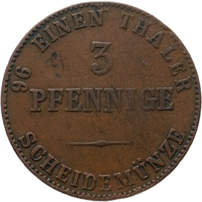 купить Германия, Ангальт-Бернбург 3 пфеннига 1839